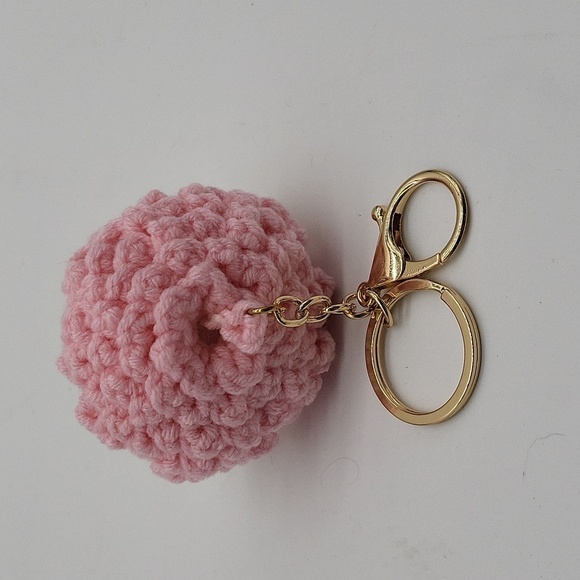 1912- Lamb Crochet Key Chain Handmade Pink Color NWT - Picture 2 of 4